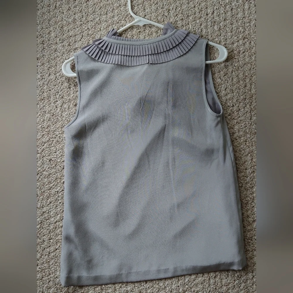 Kate spade‎ Antionette Gray Sleeveless Blouse with Ruffle Collar size XS
